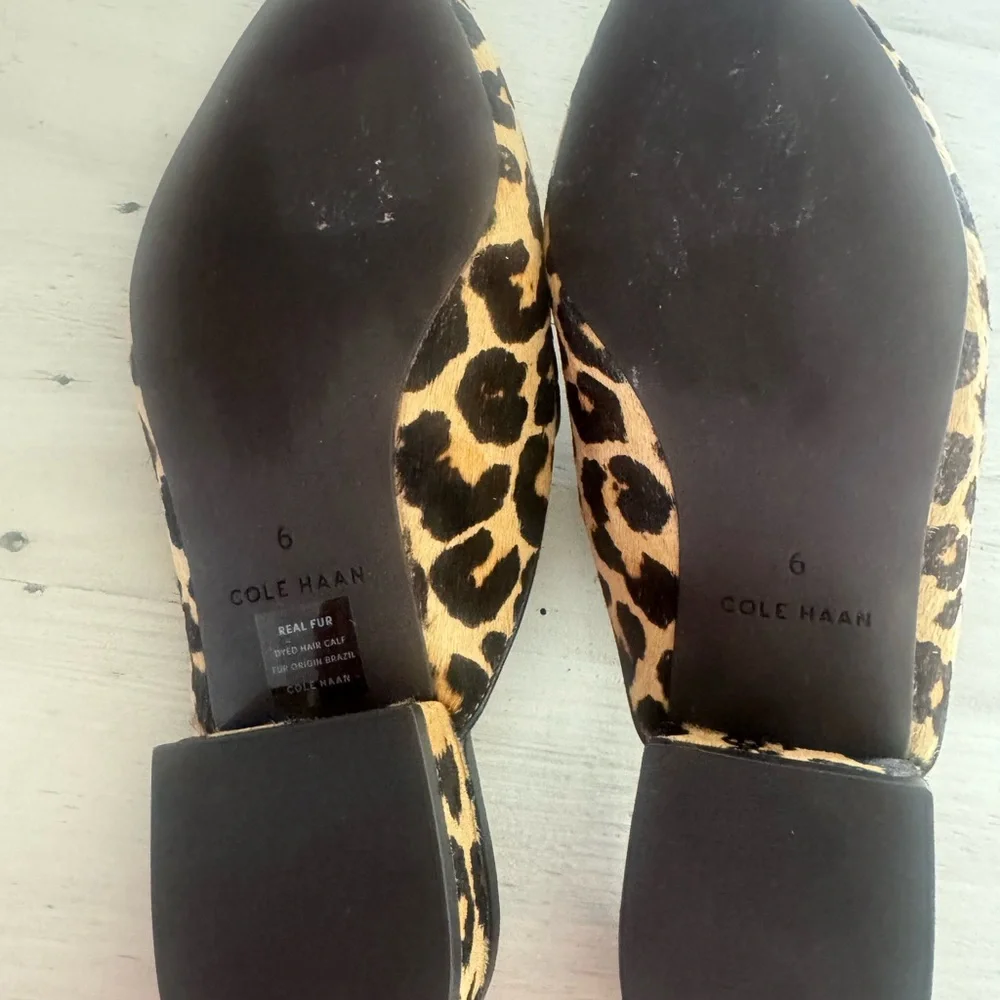 NWB Brand New!! Cole Haan Leopard Print Mules - Picture 7 of 10